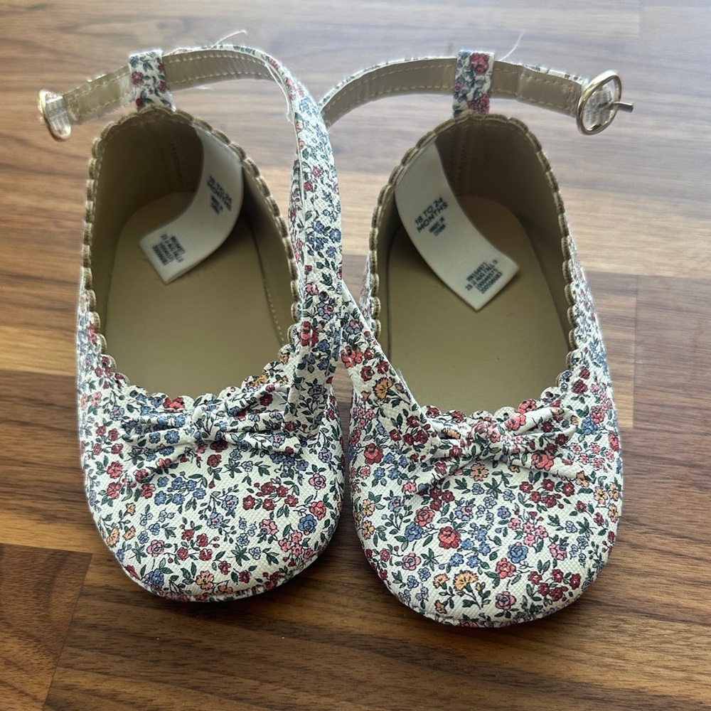 Janie and Jack Floral Print Dress Shoes